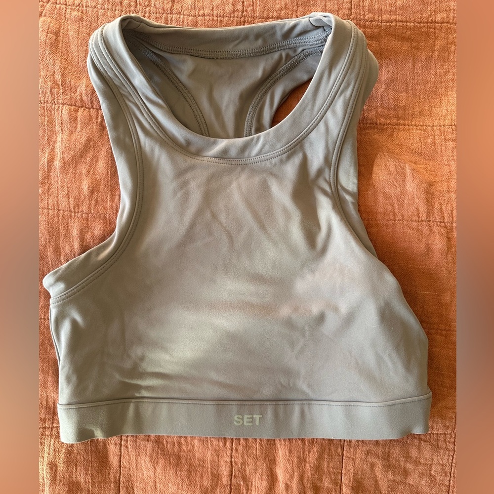 SET Active SportBody Racerback Sports Bra Light Grey Medium
